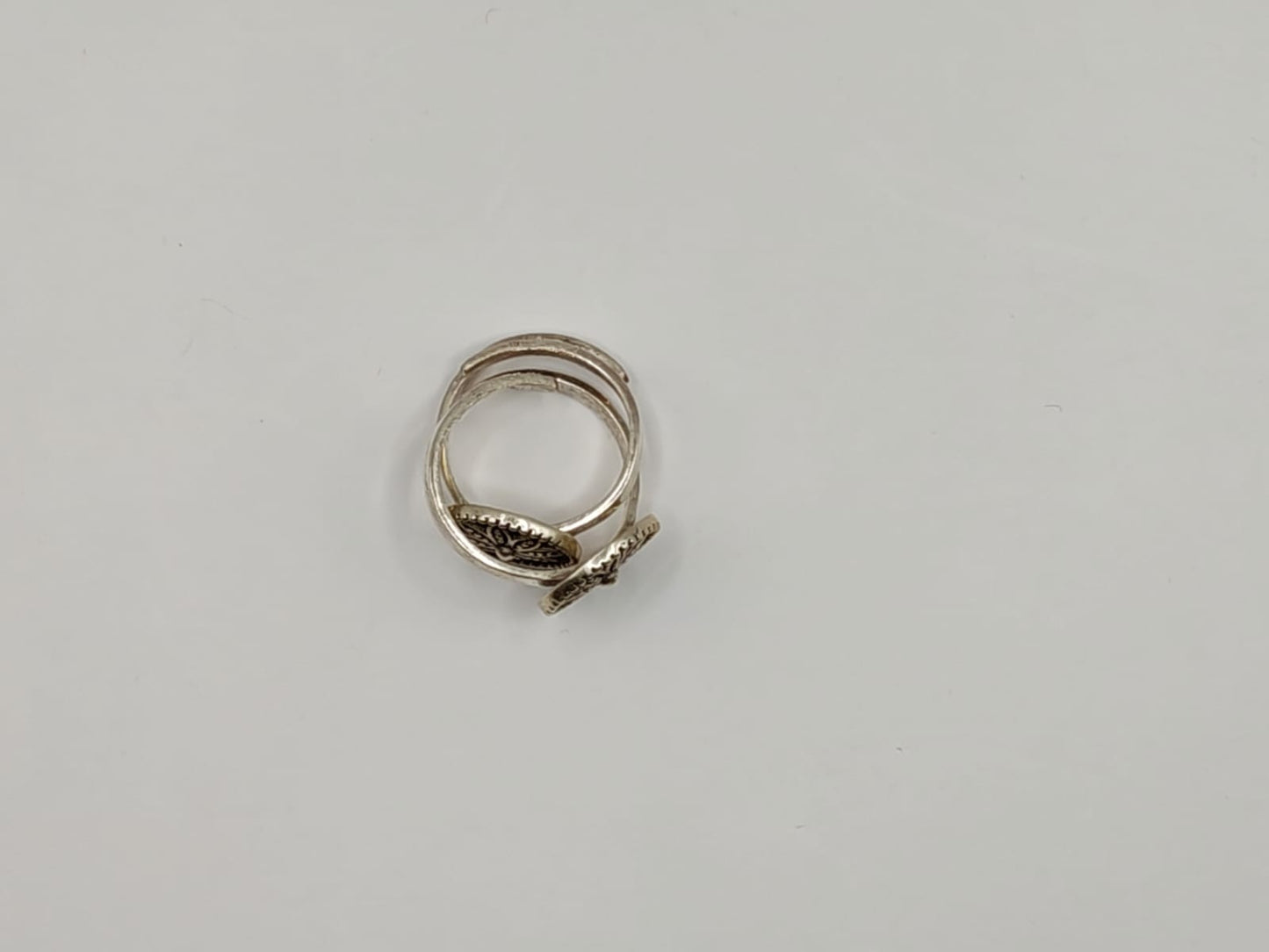 Oxidised 92.5 Silver Toe Rings – Adjustable Round Floral Design (Pair)