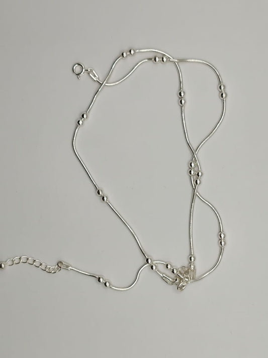 92.5 Silver Everyday Beaded Anklets