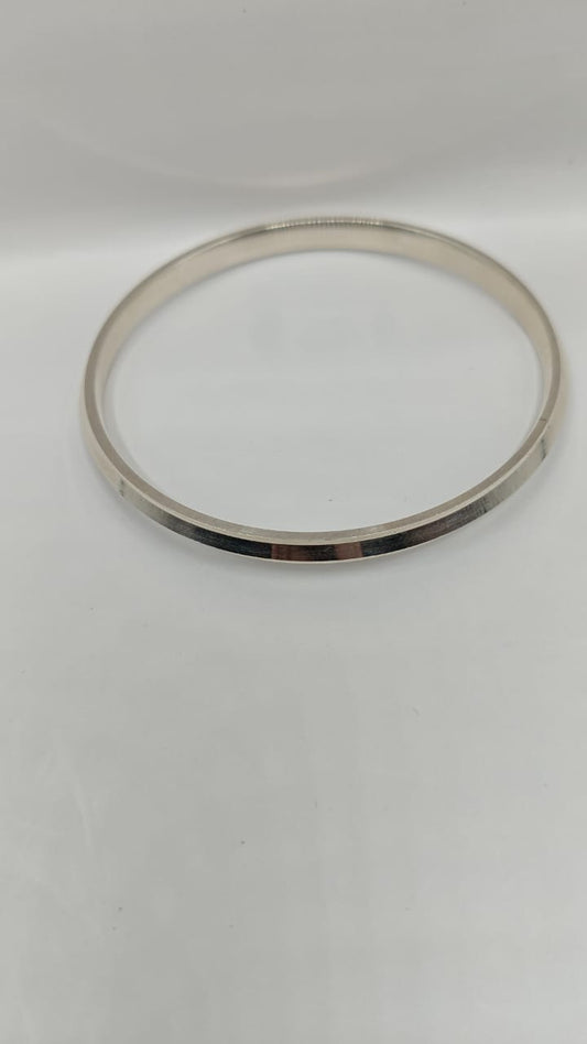 92.5 Silver Punjabi Kada – Minimalist Solid Bangle