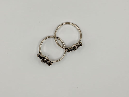 Oxidised 92.5 Silver Toe Rings – Floral Design (Pair)