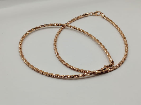 92.5 Silver Lachcha Payal – Rose Gold Plated