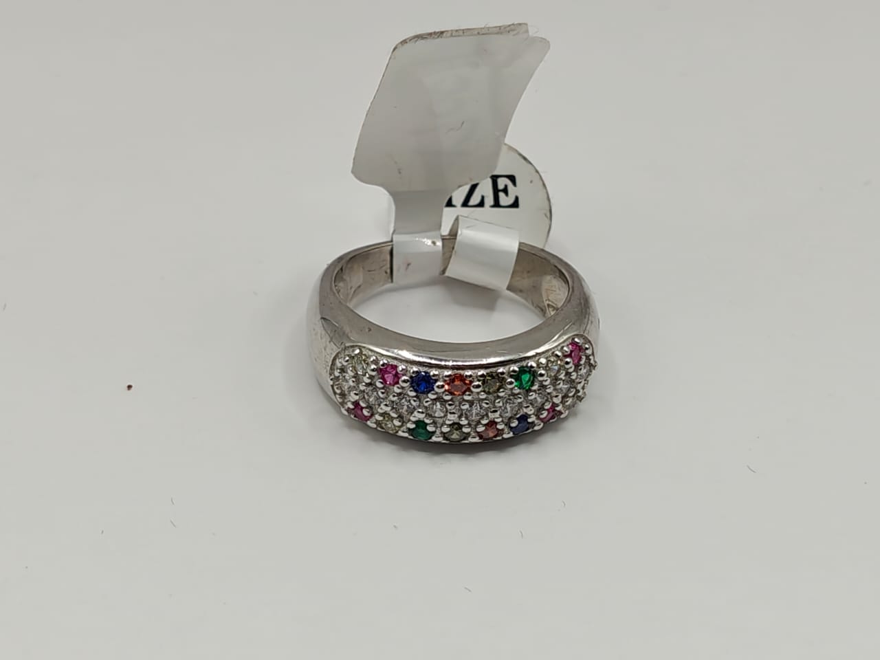 Sterling Silver Multicolor CZ Band Ring for Women