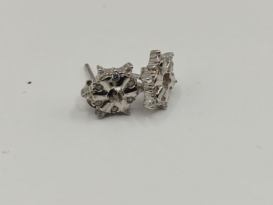 Sterling Silver Floral Cluster Stud Earrings