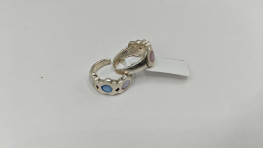 Silver Mother of Pearl Toe Ring (Adjustable)