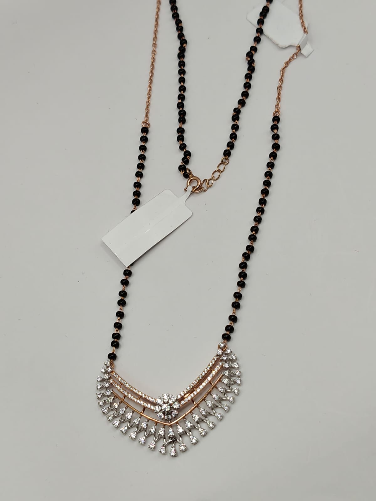 Elegant CZ Diamond Mangalsutra with Rose Gold Finish