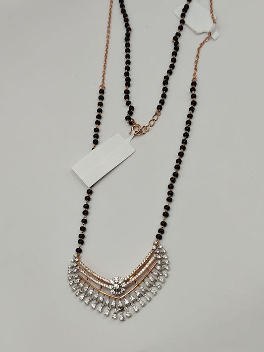 Elegant CZ Diamond Mangalsutra with Rose Gold Finish