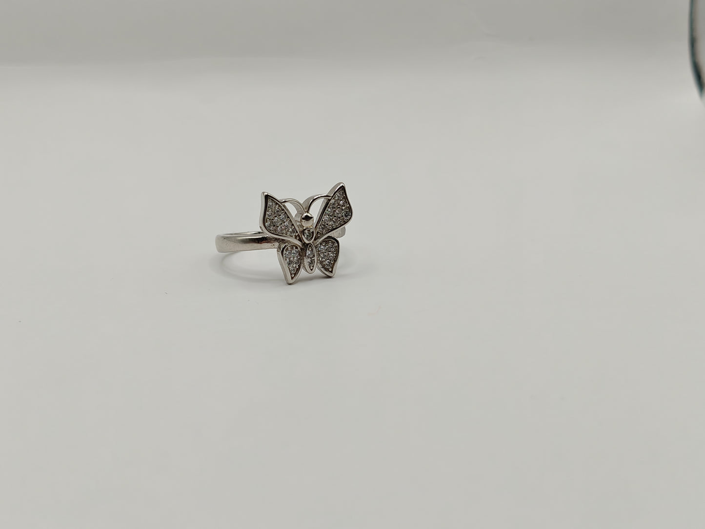 92.5 Sterling Silver Butterfly Ring – Cubic Zirconia Studded