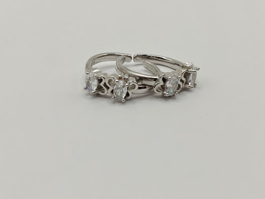 92.5 Sterling Silver Adjustable Toe Rings with CZ Stones